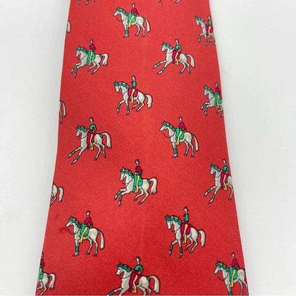 Vintage Hermes Equestrian Show Horse Pure 100% Silk Tie Made in France 7371PA - Picture 8 of 16
